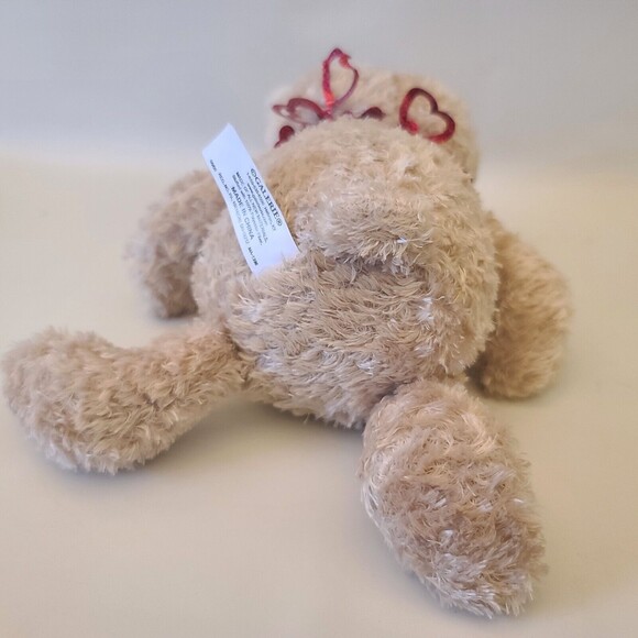 Galerie Sitting Teddy Bear Red Bow Heart Collar Soft Plush Stuffed Animal 6" - Picture 9 of 11